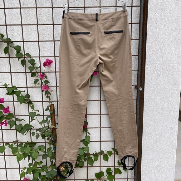 Alexander Wang Pants Womens 8 Stirrup With Leather Detail Brown Designer - Picture 4 of 7